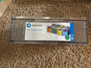 Tea Bag Organizer Clear Plastic, Four Rows