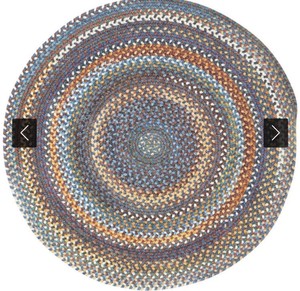 Slate Blue and Multicolored Rug Circular, 7.5 Feet Wide, 34% wool, 33% nylon, 33% polyester, Excellent Quality, Capel Rugs American Legacy