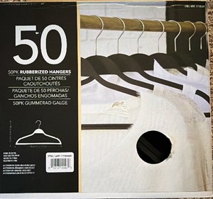 50 pack rubberized hangers with metal hook