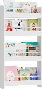 White Wooden 44x22 - 4 shelf - Kids Bookshelf - Assembly Required