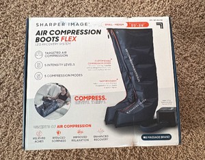 Sharper Image Air Compression Boots Flex Leg Recovery System, Small-Medium Size Recommended for People 5 0 to 5 8 in Height, 5 intensities and 5 compression modes