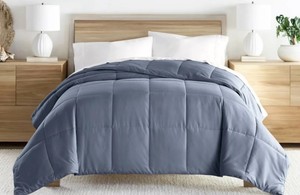 Lightweight Down-Alternative Solid Comforter, KingCal King Size, Bluish Gray Color
