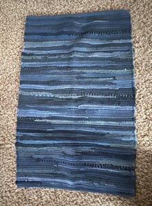 Indoor or Outdoor Blue Multi-Hued Rug 32 x 21