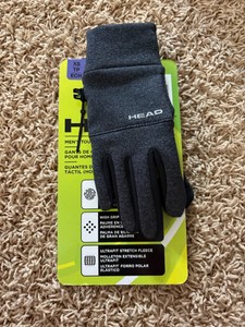 Mens Touchscreen Running Gloves XS Size, Dark Gray and Black Color, New in Original Packaging