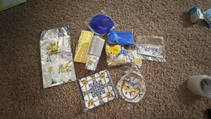 Birthday Party Pack Lemonadel Themed, Includes Forks, Plates, Cups, Paper Straws, Balloons and More