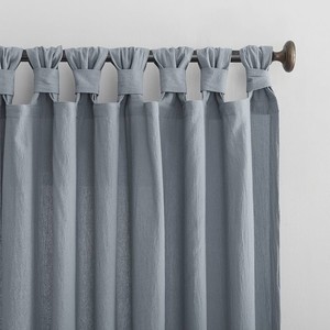 Archaeo Washed Cotton Twist Tab Curtain, 52 x 84, Storm Blue - Single Panel