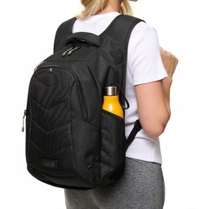 Lole multi compartment backpack. Laptop compartment - water bottle pocket - quality fabric -