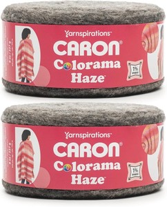 Caron Colorama Haze Cake Felted Yarn, Soft Yarn Cake, Midnight, 2-Pack#4 Worsted Yarn, 48% Polyester 42% Acrylic 9% Nylon 1% Spandex, Soft Crochet Yarn for Blankets, 649yds, 227g8oz per skein