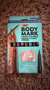 8 pack - Temperary Tatoo Markers - BIC - stencils not included