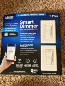 Smart Dimmer Switches, 2-Pack, Control Lights From Anywhere, Unopened
