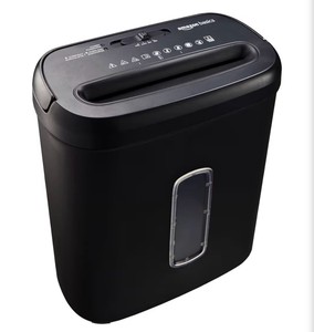 Amazon Basics 8-Sheet High Security Cross Cut Paper and Credit Card Shredder with P-4 Security, Auto Shut-off, Black