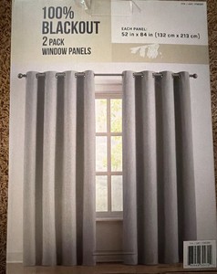 Piper 100% Blackout Curtain 2Pk Window Panels 52 in x 84 In Heather Gray Magnetic Close