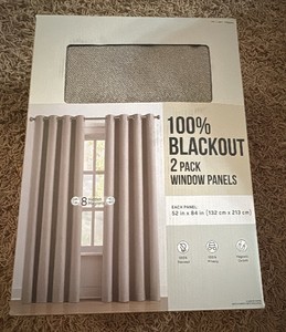 100% Blackout Curtains 2-Pack Window Panels, Each Panel 52 x 84 Gray Color, Quality Material