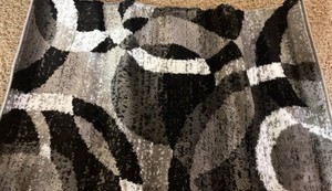 Black, Gray and White Indoor Rug, 36 x 24