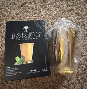 Barfly Mixology Gear Julep and Moscow Mule Metal Gold Plated Bar Glass, New