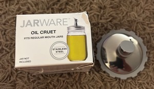 Jarware Oil Cruet, Easily Pour Oil and Other Liquids, Easily Attached to Mason Jars