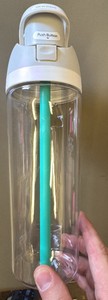 Water Bottle With Straw and Closing Cap, New