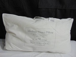 Medium 700 Fill Power Luxury White Duck Down Machine Washable White Bed Pillow - King  BOKSER HOME