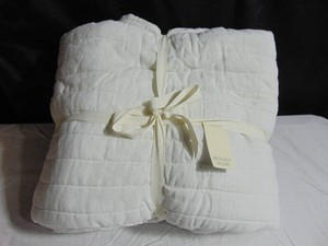 Bokser Home French Linen Channel Stitch Quilt & Sham Set (Cream, KingCal King)