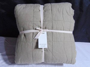 French Linen Box Stitch Quilt & Sham Set - KingCal King - Moss  BOKSER HOME