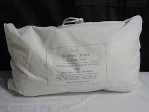 2 Pack Soft White Duck Feather & Down Bed Pillow - King  BOKSER HOME