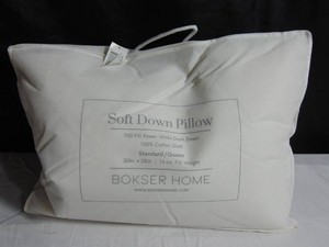 Soft 700 Fill Power Luxury White Duck Down Machine Washable White Bed Pillow - StandardQueen  BOKSER HOME
