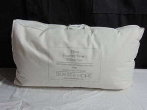 2 Pack Firm White Duck Feather & Down Bed Pillow - King  BOKSER HOME
