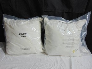 Lot of 2 - 20 x 20 Square Down Alternative White Pillow Insert  BOKSER HOME