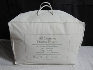 All Season 700 Fill Power Luxury White Duck Down Duvet Comforter Insert - KingCal King  BOKSER HOME