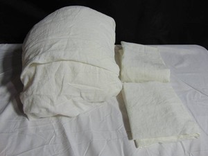 French Linen and Cotton Duvet Cover & Sham Set - KingCal King - White  BOKSER HOME