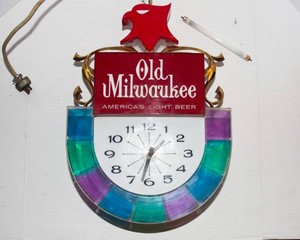 Old Milwaukee Colorful Light Up Clock