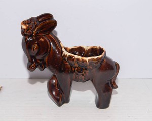 Vintage McCoy-Style Donkey Planter  Charming Mid-Century Pottery