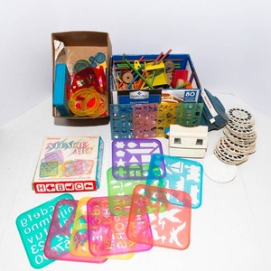 Vintage Kids Toys - Tupperware Stencils, View-Master and More