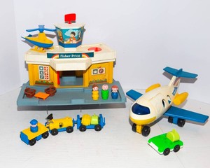 Fisher Price 1980 Family Jetport and Larger Fisher Price Plane