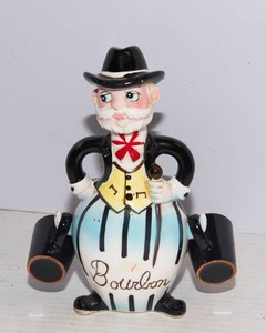 Bourbon Decanter Dapper Gentleman and Shot Glasses