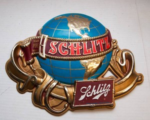 Schlitz Plastic Sign 1970s