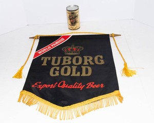 Tuborg Gold Beer Flag and Can