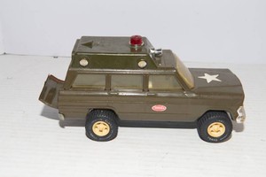 Metal Army Green Tonka Rescue Jeep