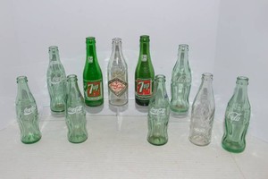 Coke, Pepsi and 7 Up Bottles
