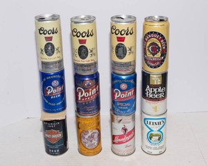 Various Beer Cans - Coors, Leinenkugel, Point Special, Apple Beer