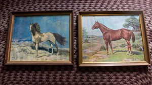 Two Horse Artwork Framed Prints
