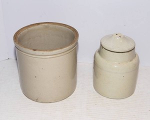 Set of Two Stoneware Crocks