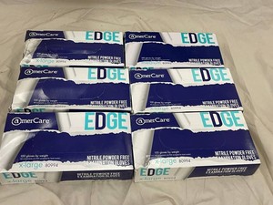 AmerCare Edge Nitrile Examination Gloves Mixed Sizes (Lot of 6)
