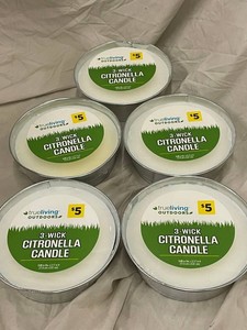 Trueliving Outdoors 3-Wick Citronella Candles (Lot of 5)