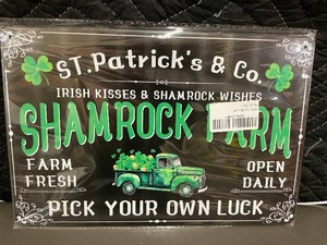 box c - St. Patricks & Co. Shamrock Farm Sign - Open Daily