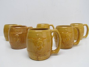 Set of 6 Original 1930s FDR New Deal Mugs&nbsp
