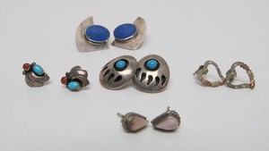 5 Pair of Southwestern Sterling Silver Earrings
