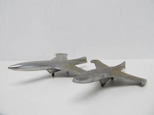 Matching Pair of Original Vintage 1950s era Large Chrome Hood Ornaments