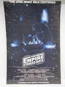 Large Vintage STAR WARS The Empire Strikes Back Movie Poster&nbsp