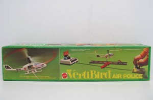 Very Cool Vintage Mattel VERTIBIRD Air Police Helicopter Toy wOriginal Box
